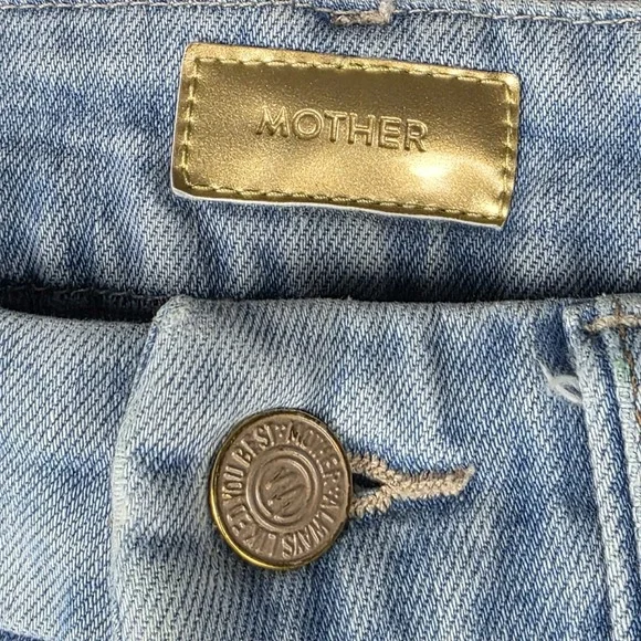 Mother Jeans Womens Size 25 The Looker Ankle Snippet Zapped Ligh Wash Blue Denim - Picture 4 of 15